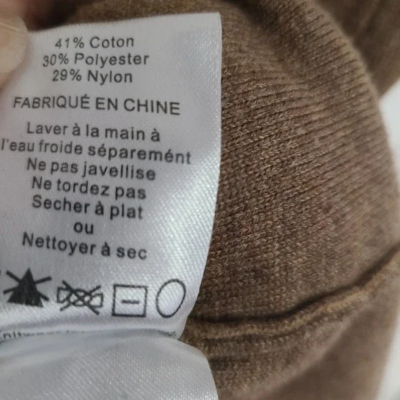 John + Jenn Womens Medium Tan Black Striped V-Neck Button Front Cardigan Sweater - Picture 10 of 11